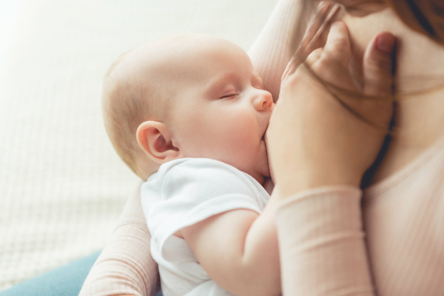 a baby being breastfed
