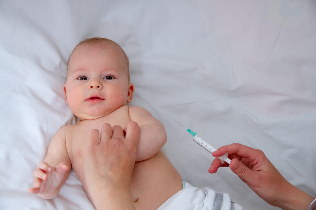 baby receiving vaccine